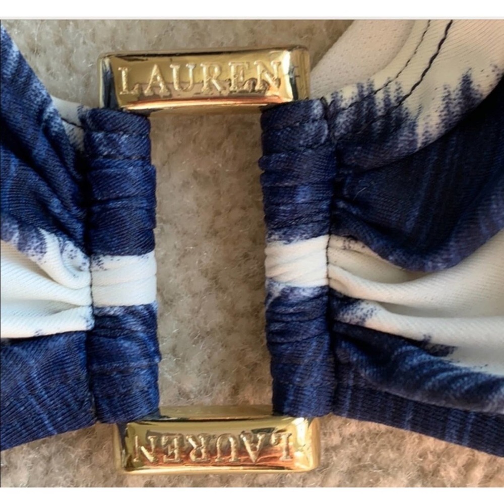 Lauren Ralph Lauren, navy/ white bikini top - Picture 5 of 6